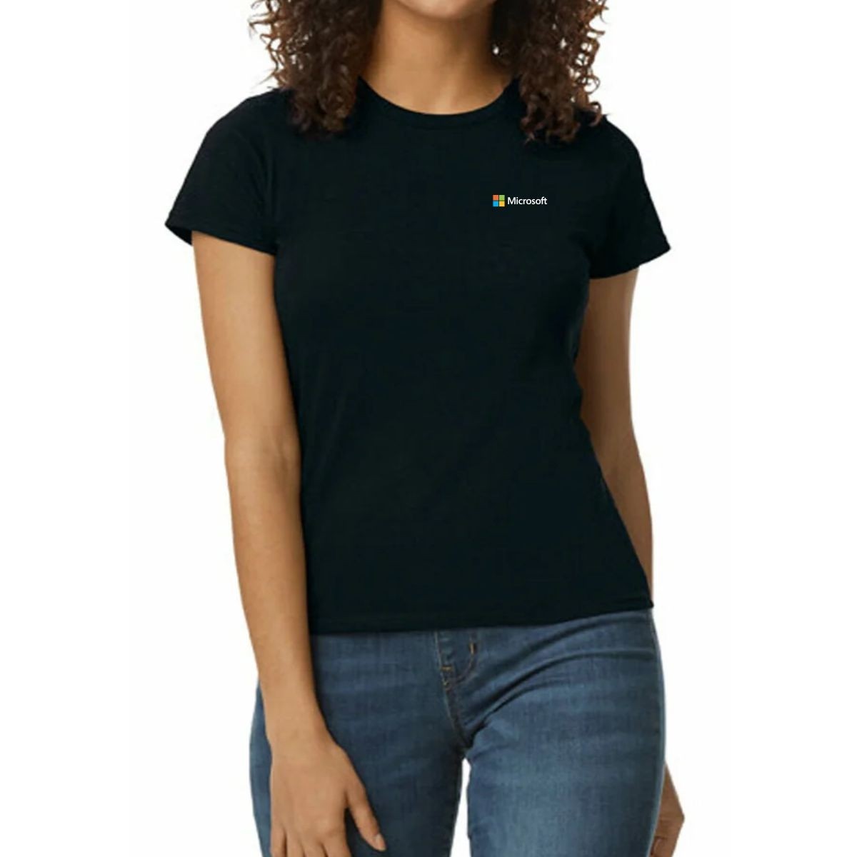 Gildan Midweight Round Neck Tshirt Women- Black