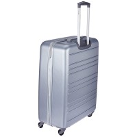 Delsey Carlit Polyester 76 Cm 4 Wheels Brushed Silver Large Hard Suitcase