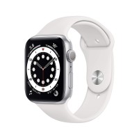 New Apple Watch Series 6 (GPS, 44mm) - Silver Aluminium Case with White Sport Band