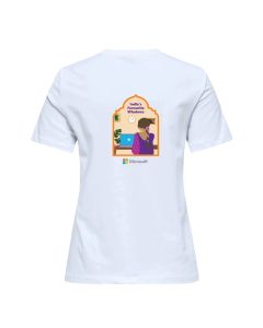 Microsoft Merch Women Round Neck T-shirt - White