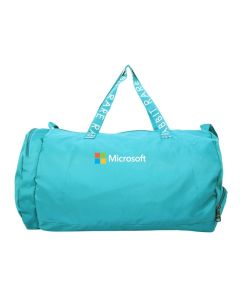 Teal duffell bag with shoe pocket